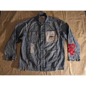 RocaWear Men’s Denim jacket Xl Y2K embroidered embroidered